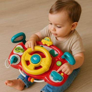 Imagem de Volante Infantil Interativo com Som e Luz Crianças Viagem LUA DE CRIST