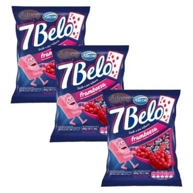 Imagem de Bala 7 Belo Framboesa Arcor Kit 3 Pacotes 1,5kg Kits na Web