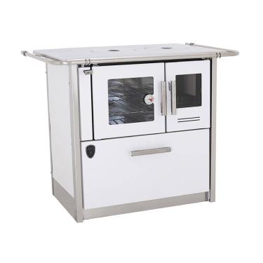 Imagem de Fogão A Lenha Eclipse Esquerdo Branco Chapa Aluminio N2