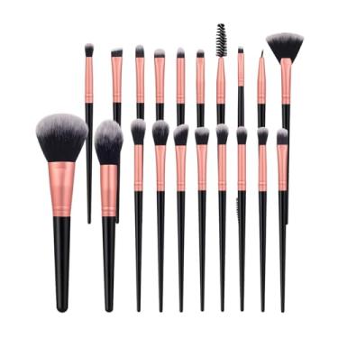 Imagem de 20 peças de pincéis de maquiagem macios ao toque, pincéis de maquiagem em pó, pincel de blush, pincel de sombra para maquiagem diária no rosto