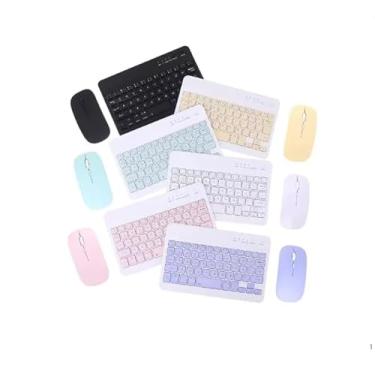 Imagem de Combo de teclado e mouse Bluetooth ultrafino, portátil, recarregável, teclado sem fio para tablet Android, celular, smartphone, iPhone, iPad mini, Pro Air