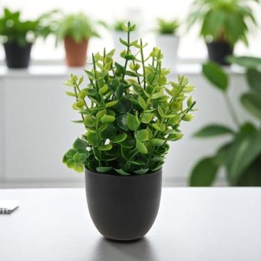 Imagem de Generic 1 peça de plantas artificiais de eucalipto artificial verde 4 x 4 x 19 cm