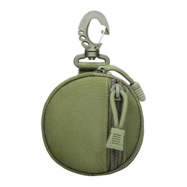 Imagem de Porta-chaves tático redondo para mulheres e homens, militares – Bolsa multifuncional para chaves, moedas, fone de ouvido, batom, organizador compacto EDC para caminhadas ao ar livre, acampamento