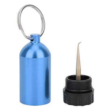Imagem de ORINÇÕES DE CILINDRO DE MERGULHO GARRAFA DE ALUMÍNIO MINI ARMAZENAGEM CADEIA CHAVE BRASS VERMELHO AZUL PARA MERGULHADORES (Azul)