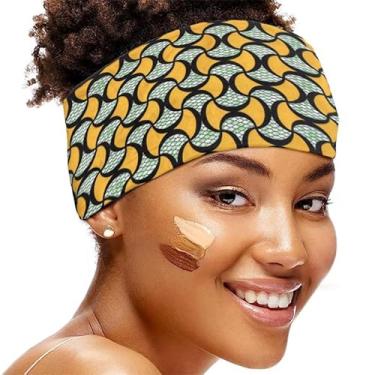 Imagem de Bandanas largas para mulheres boho turbante atado faixas de cabelo tribal africano antiderrapante yoga treino acessórios de cabelo (estilo 2)