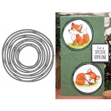 Imagem de DzIxY Conjunto de moldes de corte de metal com moldura de anel para fazer cartões, conjunto de recortes de papel, estêncil, suprimentos, modelos de máquina