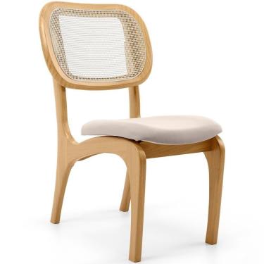 Imagem de Cadeira Para Sala De Jantar Estofada E Tela Mariah L02 Seude Bege