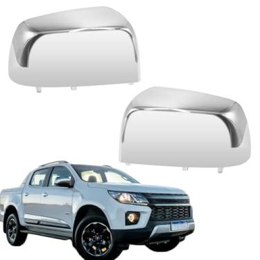 Imagem de DULPER Tampa da capa do espelho retrovisor adequado para Chevy Colorado GMC Canyon 2015-2022 Capas de espelho externo acabamentos de decoração (cromado)