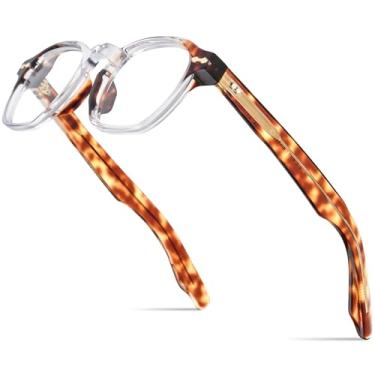 Imagem de HEPIDEM Armação de óculos de acetato masculino feminino quadrado óculos ópticos MZEPH, Mzeph Tran Leo C2, 47-26-150