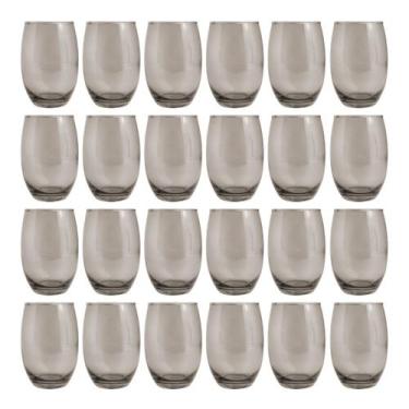 Imagem de Kit 24 Copos California Redondo Vidro Cinza Mesa Posta 450ml - PRATICA