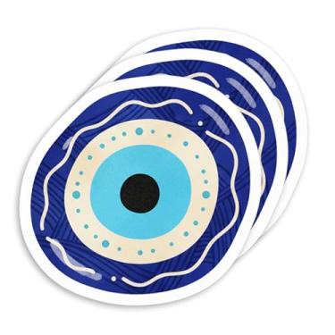 Imagem de Adesivo de olho turco para adultos 3 peças, 7,6 cm - adesivos de vinil à prova d'água para garrafas de água, laptops e capas de telefone, decalques decorativos divertidos para copo, copos Stanley