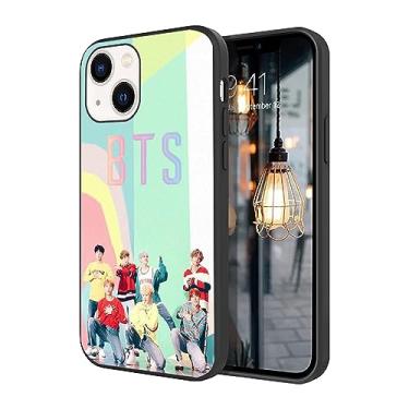 Imagem de WWDIYHOUSE Capa compatível com iPhone 14, capa à prova de choque de TPU macio com design exclusivo e legal para homens/mulheres/meninos/meninos (Fashion-BTS-5)