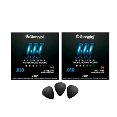 Imagem de Cordas Giannini Guitarra 010 Nickel Round Wound Pack C/ 2