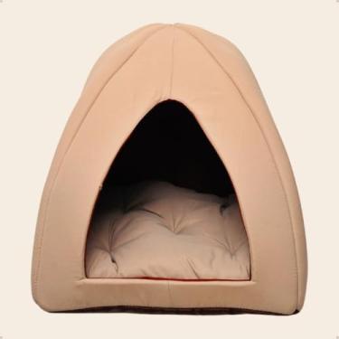 Imagem de Cama Pet，Cama para Gato Dormir，Com Almofada，Adequado para Uso Tanto No Inverno Quanto No VerãO.，Dê Ao Seu Animal de EstimaçãO um Ninho Aconchegante em Casa(Bege)