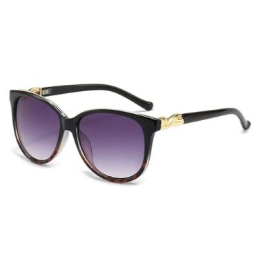 Imagem de HCPIHF Óculos de sol ovais da moda, femininos, retrô, degradê, uv400, masculino, transparente, lente oceano, punk, uv400 (preto e cinza)