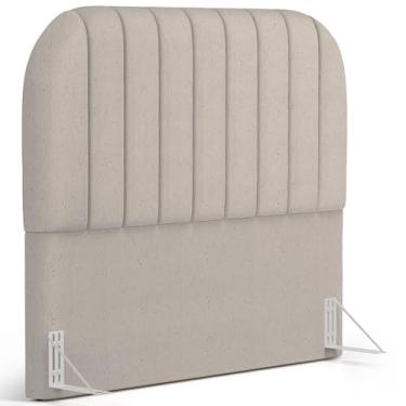 Imagem de Cabeceira Cama Box Casal Estofada Orgânica 140cm Alice W01 Linho Bege - Lyam Decor