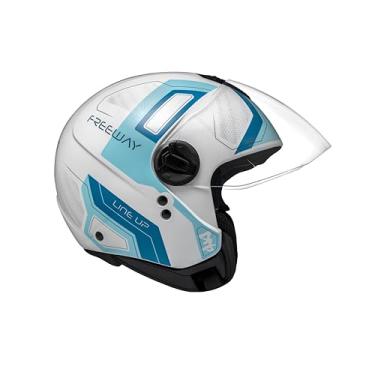 Imagem de Capacete Aberto Peels Freeway Line Up Branco Azul Moto (56)