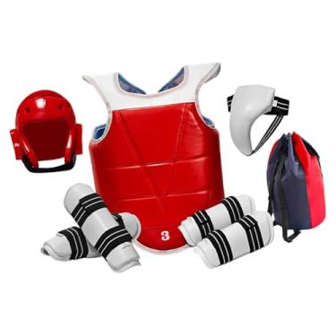 Imagem de menolana Conjunto completo de equipamentos de sparring de Taekwondo com bolsa de armazenamento. Acessórios versáteis para Kickboxing e MMA. Proteção de tórax, L