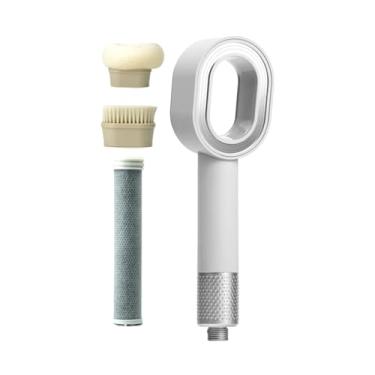 Imagem de Ｂｅｓｇａ Chuveiro com esponja filtrante e escova, fácil de instalar, ideal para lavar carros, Branco