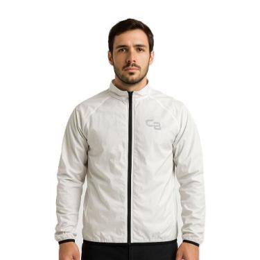 Imagem de Jaqueta Slim Vênus Poliamida e Poliéster Cabani Sports Branco Liso Man