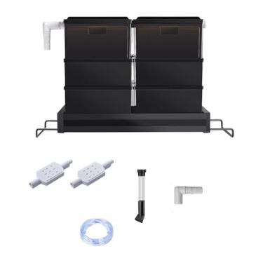 Imagem de Ioensy Caixa de filtro de gotejamento superior para aquário, filtro de tanque de água leve e silencioso, caixa de filtro de aquário multifuncional para, 6 Caixas