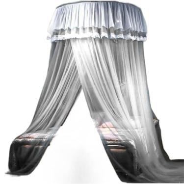 Imagem de Mosquiteiro Teto Casal Gigante com Elástico – Para Cama Casal, Queen e Super King, Fechado Lateral, Microfuros Anti-Mosquito(branco)