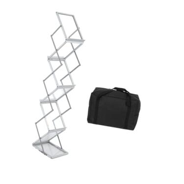 Imagem de IEUDNS Porta-revistas dobrável, porta-armazenamento -up, decoração para casa, suporte para exposição de folhetos, estante de literatura para livrarias, com Bolsa