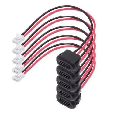 Imagem de Cabo Pigtail USB-C Fêmea À Prova d'Água Tipo-C 5 Peças 2P Fio De Solda