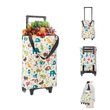 Imagem de SPXMQSS Carrinho de compras dobrável com rodas para carrinho de compras com mobilidade e carrinhos de compras