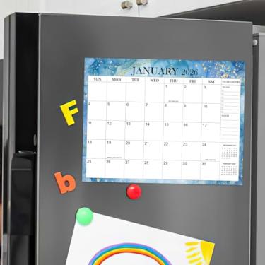 Imagem de Calendário magnético de geladeira 2025-2027 de novembro de 2025 a junho de 2027, o calendário mensal perfeito para a família ou cozinha, sazonal, 21 x 28 cm, aquarela