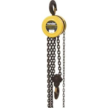 Imagem de Talha Manual 1 Ton Elevação 3m Vonder com Corrente Gancho