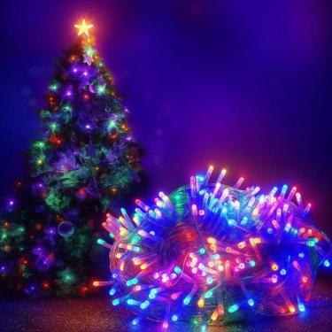 Imagem de Pisca Pisca Natal Cordão 10m10 Funções 100 Leds Coloridos - clickstech