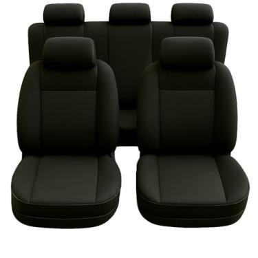 Imagem de Capa de Banco Carro Universal Impermeável Couro e Pluma Compatível capa para banco de carro, capa banco carro(PRETA E PRETA)