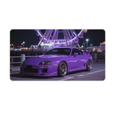 Imagem de HouLaiZhe JDM Tapetes de mesa de carro roxo esportivo Sup roda gigante legal para jogos tapetes de mouse pads de mesa grandes para teclado de mesa tapete de computador 40 x 75 cm