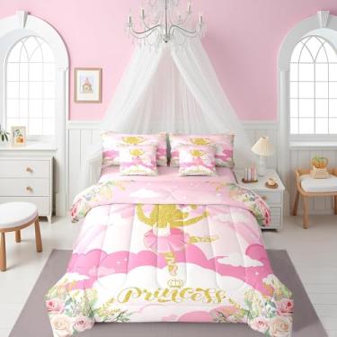 Imagem de Conjunto de edredom de princesa de balé, 7 peças, lençol com elástico, lençol com elástico, fronhas e fronhas