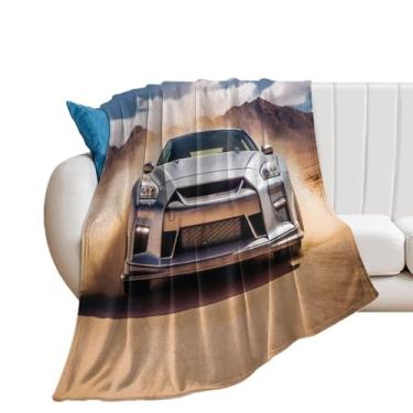 Imagem de HouLaiZhe Cobertor super macio de flanela JDM R35 esportes velocidade leve cobertores refrescantes para sofá-cama cadeira sofá carro viagem ao ar livre leve quente 101,6 cm x 127 cm