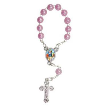 Imagem de 50 unidades Mini Terço com Foto Santa Ana - SJO Artigos Religiosos, Ro