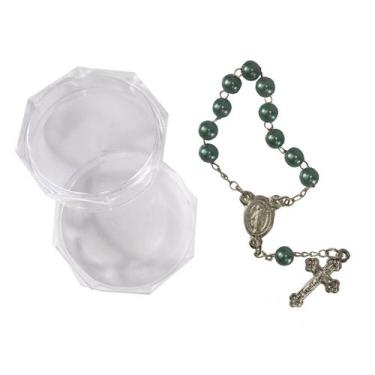 Imagem de Mini Terço com Embalagem Italiana - SJO Artigos Religiosos, Verde