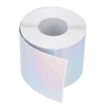 Imagem de Garosa Etiquetas Holográficas 2 Polegadas Redondas 400 Unidades Adesivos de Impressora Térmica Autoadesivos para Elaboração de Embalagens de Presentes Design Metálico Durável e Atraente
