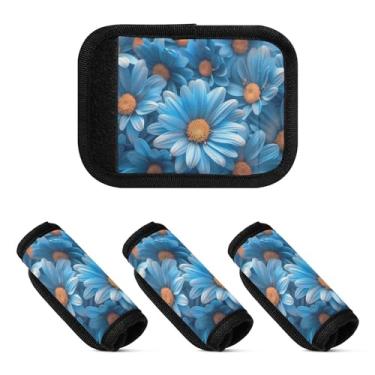 Imagem de Qilmy Beautiful Daisy Bagagem Handle Wrap Pacote com 4 Identificadores de Bagagem Identificadores de Bagagem Capa para Carrinho de Bebê Mala Mala Avião Acessórios de Viagem 324