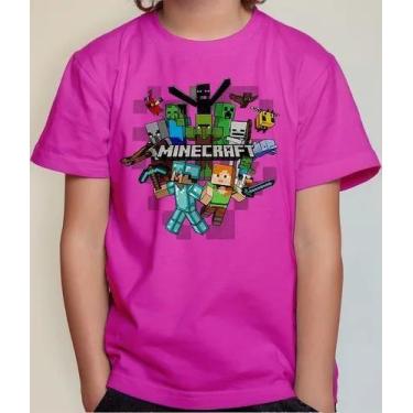 Imagem de Camiseta Camisa Infantil Juvenil Menina Menino Gamer Blocos Mine Roupa