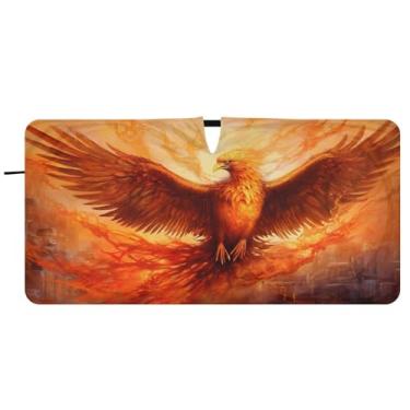 Imagem de CEBUGI Para-brisa de carro dobrável sombra de sol Phoenix persianas de janela de carro guarda-chuva para-brisa frontal para-sol para acessórios de carro legal bloqueador solar refletivo de carro, M