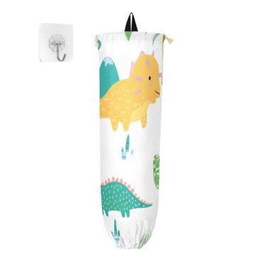 Imagem de xigua Suporte de parede para saco plástico de dinossauros com cordão, pacote com 2, organizador de sacolas de compras reutilizáveis, decoração para bolsas, meias, roupas íntimas e gravatas