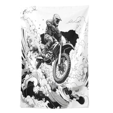 Imagem de STAYTOP Tapeçaria de parede de motociclista tapeçaria para decoração de casa dormitório sala de estar quarto tapete de parede (80 × 60 pol)