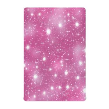 Imagem de STAYTOP Lençóis de berço Sparkling Stars para meninos e meninas, lençol com elástico para berço padrão e colchão infantil, lençol de microfibra supermacia, 99 × 69 × 5 cm