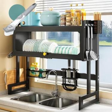 Imagem de Prateleira para Pia de Cozinha Inox - Escorredor Suspenso Organizador Premium(Preto - 75cm)