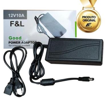 Imagem de Fonte Eletrônica AC DC 12v 10a Bivolt Estabilizadora Plug P4 - AferMix