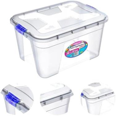 Imagem de Caixa Organizadora Multiuso Transparente 56 Litros