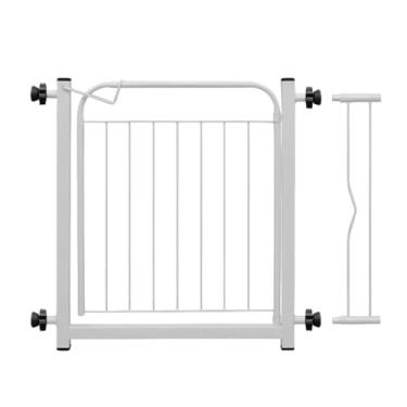 Imagem de Portão de Segurança com Extensor para Pet e Criança, 69 a 84 cm, Branco, Estrutura Tubular Reforçada, Instalação sem Furos, 70 cm Altura