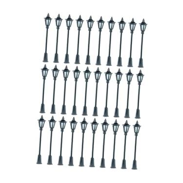 Imagem de menolana Miniaturas de postes de iluminação para ferromodelismo, escala 1:75, para projetos de construção de maquetes ferroviárias e iluminação de caminhos, 30 Unidades